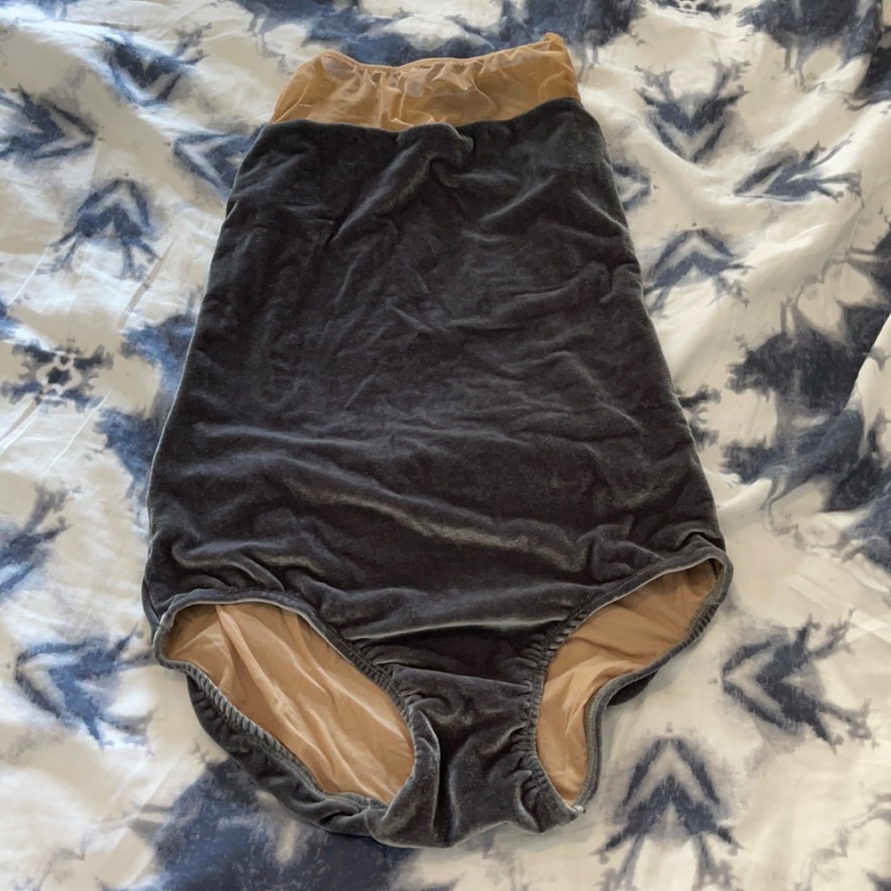PATRICK J. DESIGN Grey Velvet Leotard